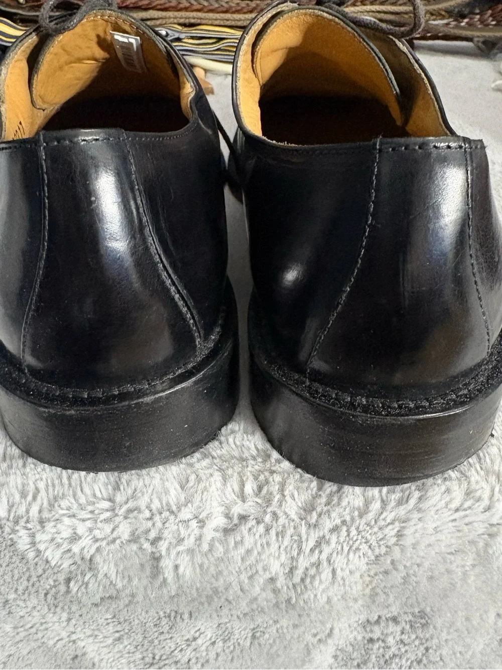 Cole Haan Black Leather Lace-Up Oxfords
